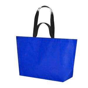 Sac shopping bleu personnalisable avec logo – réf. VA731-11