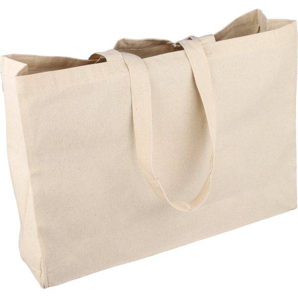 Sac shopping brun claire personnalisable avec logo – réf. VA408-18