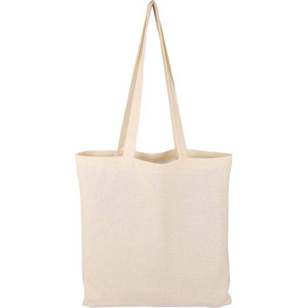 Sac shopping brun claire personnalisable avec logo – réf. VA412-18