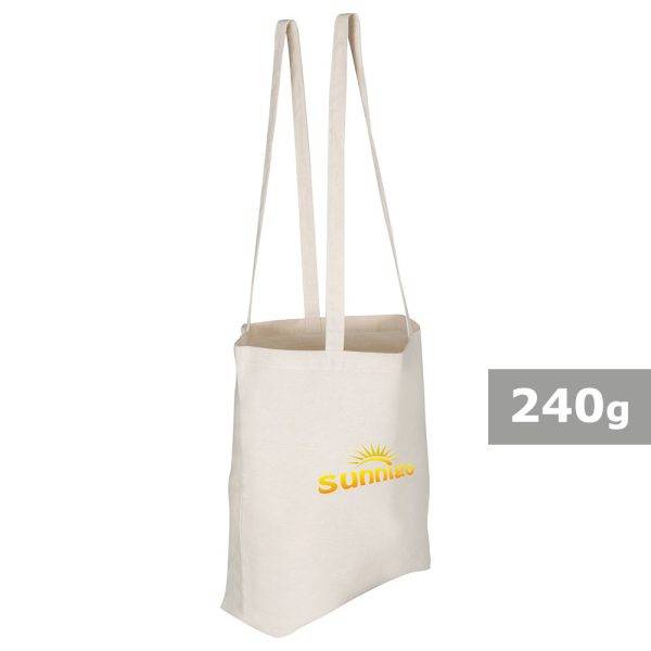 Sac shopping en coton Ameer beige personnalisable avec logo