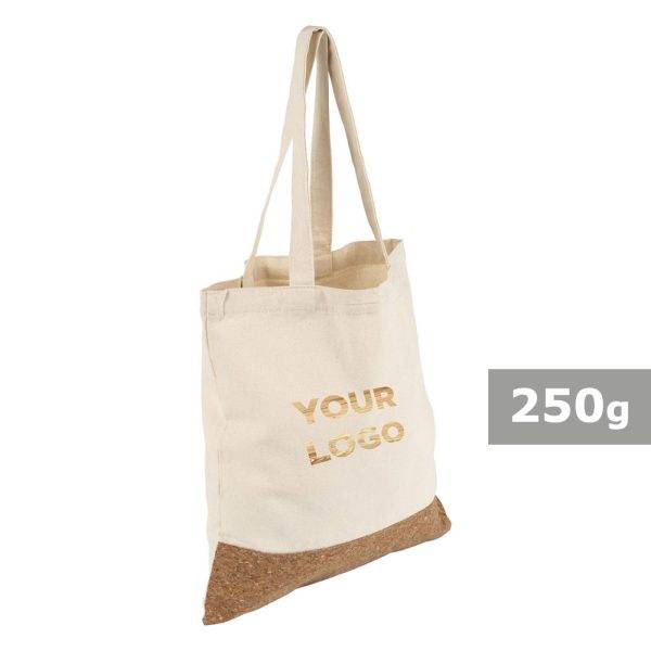 Sac shopping en coton beige personnalisable avec logo