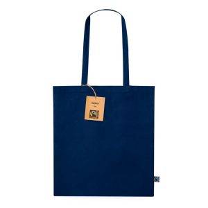 Sac shopping en coton bleu marine personnalisable avec logo – réf. VA291-04