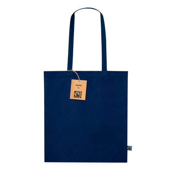 Sac shopping en coton bleu marine personnalisable avec logo – réf. VA291-04