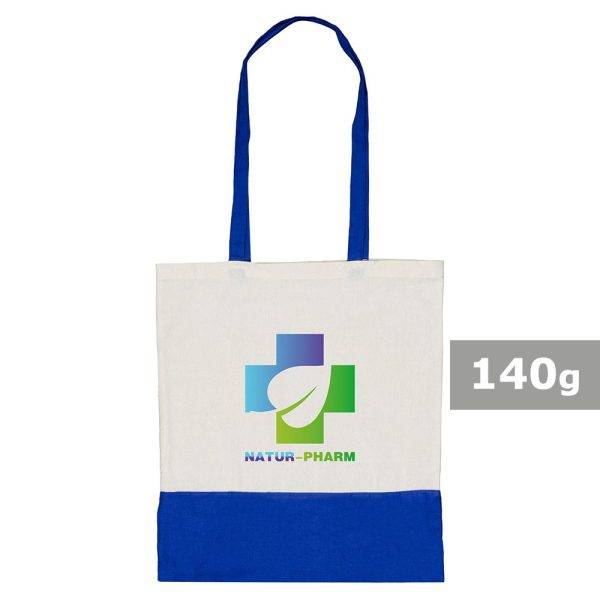 Sac shopping en coton Ellen bleu marine personnalisable avec logo