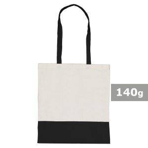Sac shopping en coton Ellen noir personnalisable avec logo