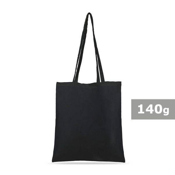 Sac shopping en coton Hall noir personnalisable avec logo