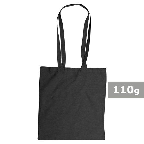 Sac shopping en coton noir personnalisable avec logo – réf. V5801-03