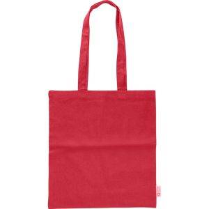 Sac shopping en coton rouge personnalisable avec logo