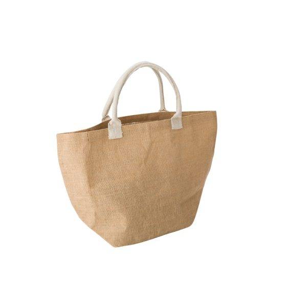 Sac shopping en jute avec anses en coton neutre personnalisable