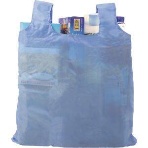Sac shopping pliable bleu marine personnalisable avec logo