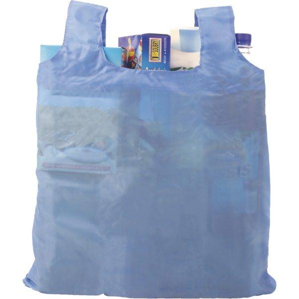 Sac shopping pliable bleu marine personnalisable avec logo