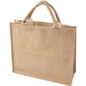 Sac shopping pliable brun personnalisable avec logo
