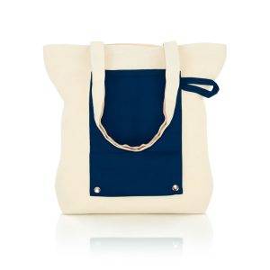 Sac shopping pliable en coton | Arlo bleu marine personnalisable