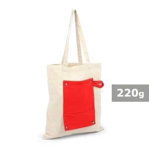 Sac shopping pliable en coton | Arlo rouge personnalisable avec logo
