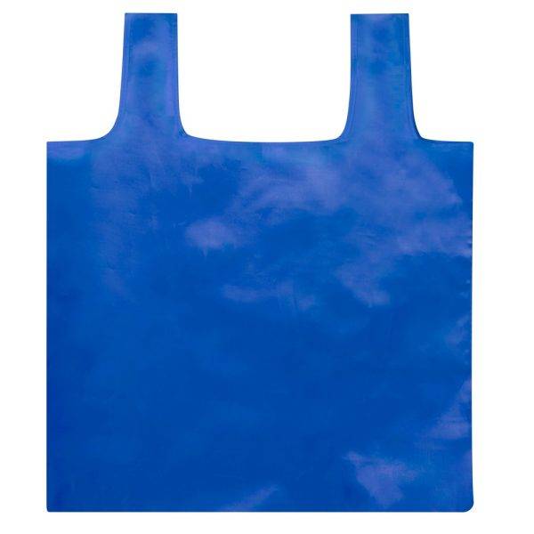 Sac shopping pliable en RPET bleu personnalisable avec logo
