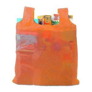 Sac shopping pliable orange personnalisable avec logo