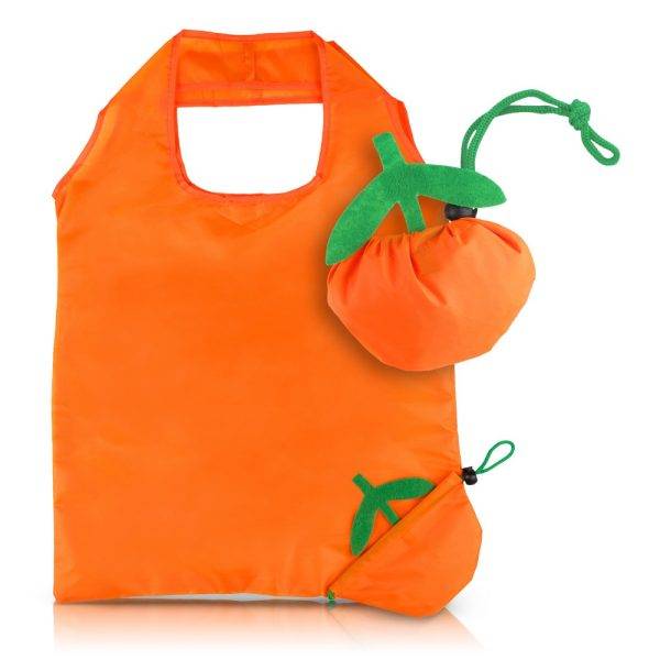 Sac shopping pliable | Rosie orange personnalisable avec logo