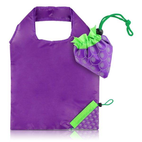 Sac shopping pliable | Rosie violet personnalisable avec logo