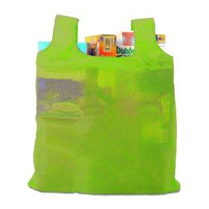 Sac shopping pliable vert claire personnalisable avec logo