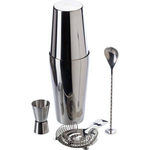 Service à cocktail, shaker, 4 pièces argent personnalisable avec logo