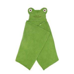 Serviette "animal", taille enfant | Simon vert personnalisable