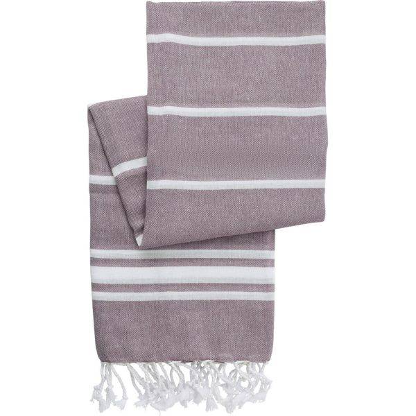 Serviette de hammam en coton bordeaux personnalisable avec logo