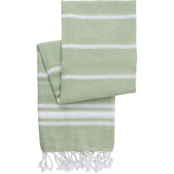 Serviette de hammam en coton vert claire personnalisable avec logo