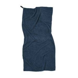 Serviette de sport VINGA RPET bleu personnalisable avec logo