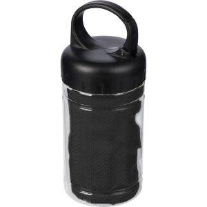 Serviette rafraîchissante noir personnalisable avec logo