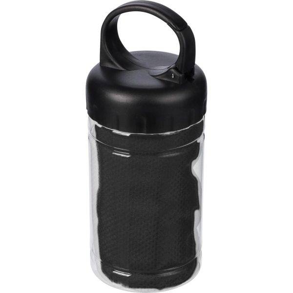 Serviette rafraîchissante noir personnalisable avec logo