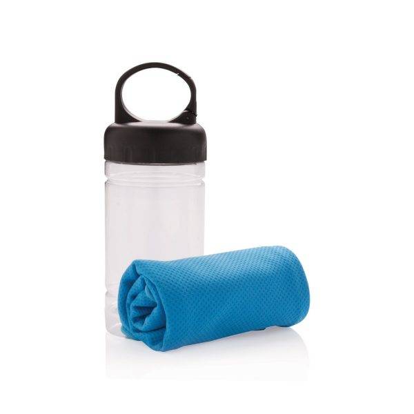 Serviette sport rafraichissante bleu personnalisable avec logo