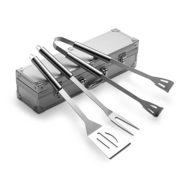 Set barbecue argent personnalisable avec logo