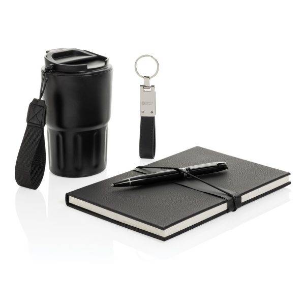 Set cadeau d'affaires deluxe avec mug Swiss Peak black personnalisable