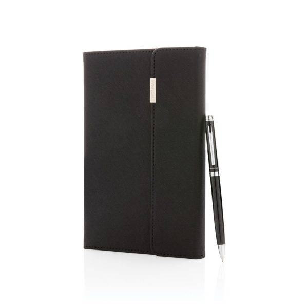 Set carnets de notes A5 et stylo Swiss Peak noir personnalisable