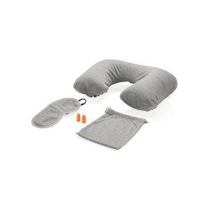 Set confort de voyage gris personnalisable avec logo