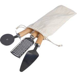 Set d'accessoires de cuisine brun personnalisable avec logo