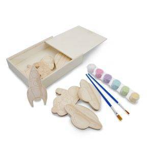 Set de blocs en bois pour la peinture, peintures et 2 personnalisable