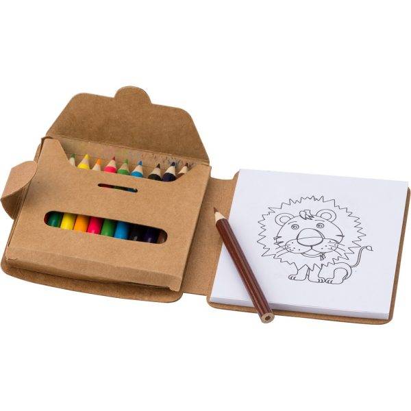 Set de coloriage, crayons de couleur neutre personnalisable avec logo