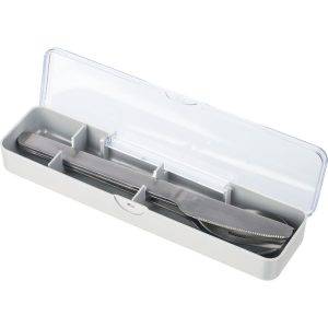 Set de couverts, 3 pièces blanc personnalisable avec logo