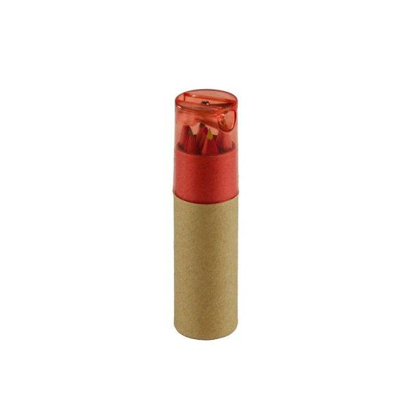 Set de crayons de couleur, aiguiseur | Foster rouge personnalisable