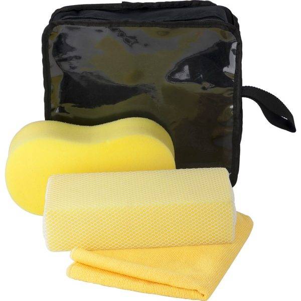 Set de lavage de voiture jaune personnalisable avec logo