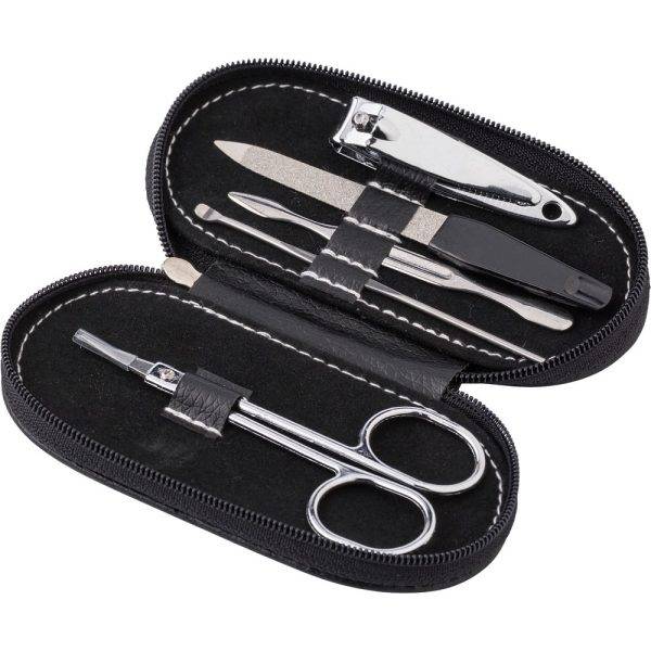 Set de manucure, 5 pièces noir personnalisable avec logo