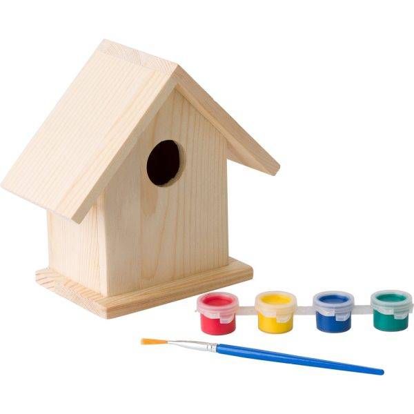 Set de peinture de nichoir, peintures et pinceau bois personnalisable