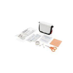 Set de premiers secours dans une pochette blanc personnalisable