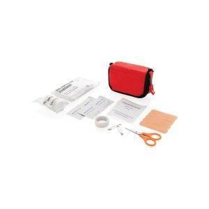 Set de premiers secours dans une pochette rouge personnalisable