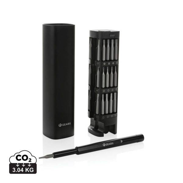 Set de tournevis 46 pcs en aluminium recyclé RCS Gear personnalisable