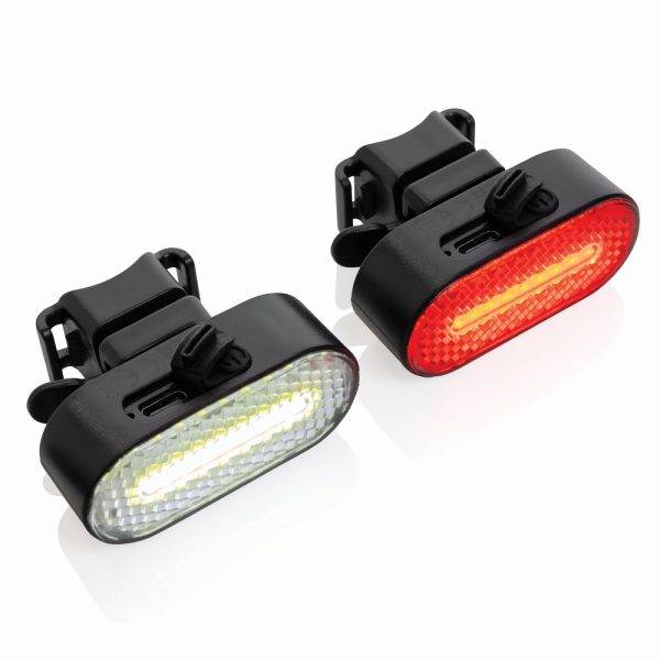 Set d'éclairage de vélo via USB en plastique RCS personnalisable