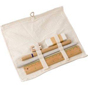 Set d'école, trousse kaki personnalisable avec logo