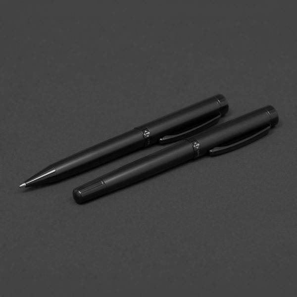 Set d’écriture à corps rond Upperlane noir personnalisable avec logo