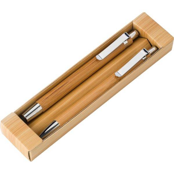 Set d'écriture, stylo bille en bambou, stylet tactile personnalisable